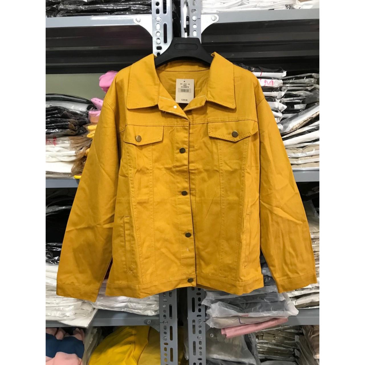 ÁO KHOÁC KAKI MÀU VÀNG FOME RỘNG NAM VÀ NỮ MẶC  RẤT CHẤT. 3