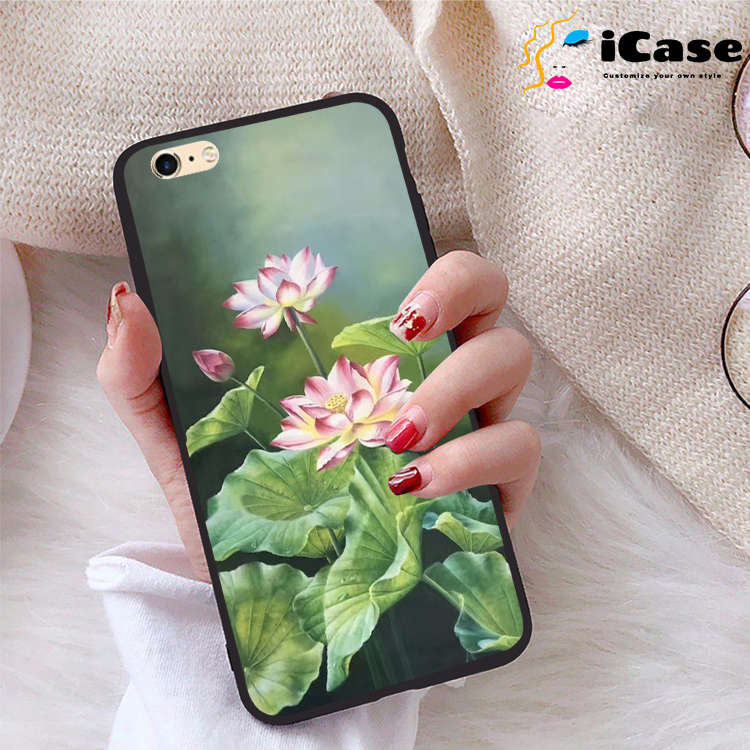 Ốp lưng iPhone 6 Plus viền dẻo TPU BST Sen