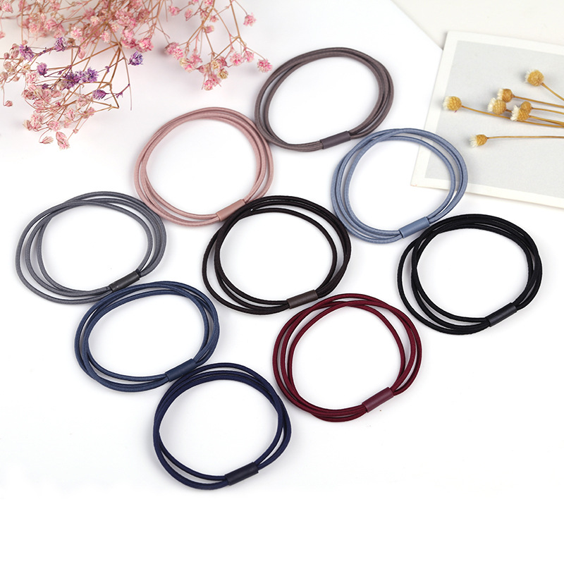 Combo 10 dây buộc tóc trơn nhiều màu phong cách Hàn Quốc