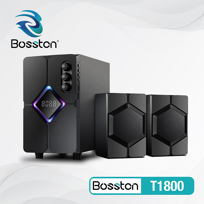 Loa vi tính siêu trầm bass đánh nhạc căng đét - loa vi tính 2.1 bosston t1800 led bluetooth