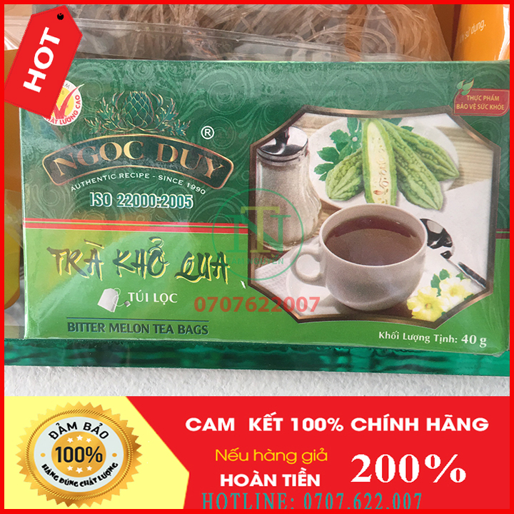 Trà khổ qua 20 túi lọc Ngọc Duy-Hàng chính hãng