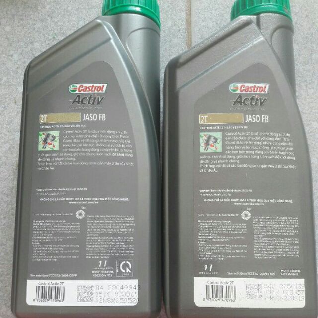 Nhớt 2 thì Castrol Activ 1lit nắp đỏ mẫu mới