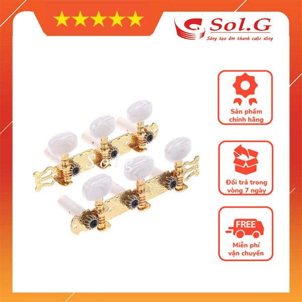 Khóa Đàn Guitar Classic loại tốt màu Vàng - Trắng PP-B02 Phân Phối Nhạc Cụ Phụ Kiện Chính Hãng SolG