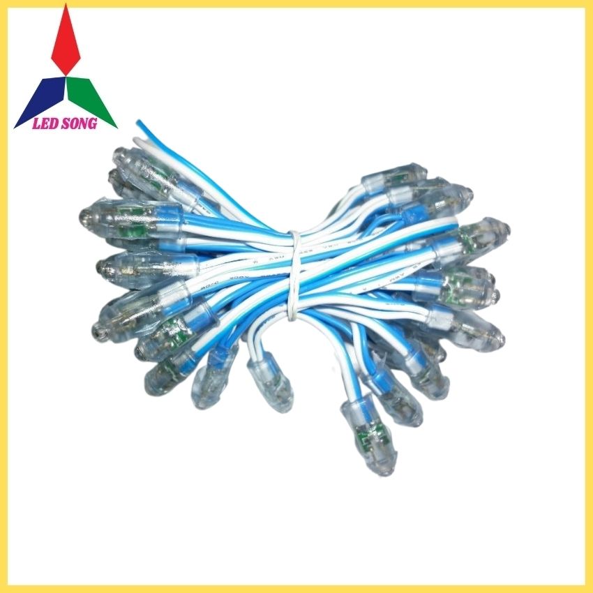 Led Đúc F8 Đế 12mm 12v Dây 50 Bóng