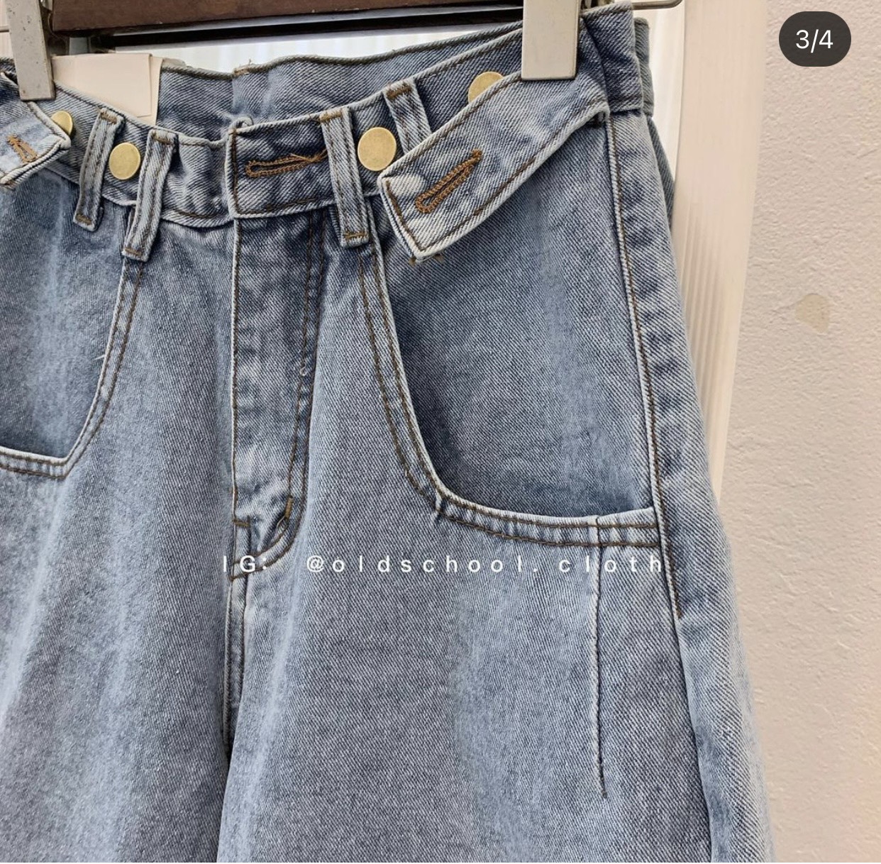 QUẦN JEANS NGỐ ĐAI NÚT