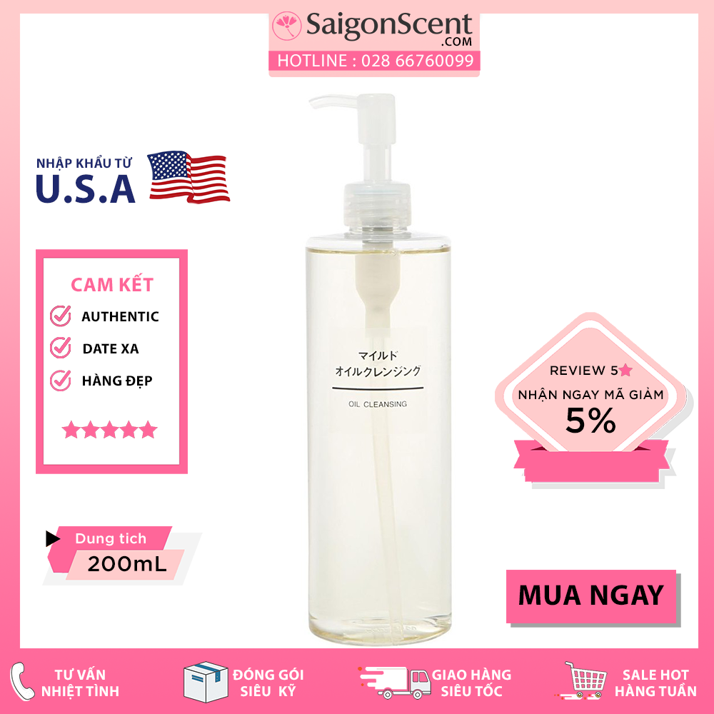 Dầu tẩy trang Muji Cleansing Oil ( Muji Mild - Da dầu - 200mL )