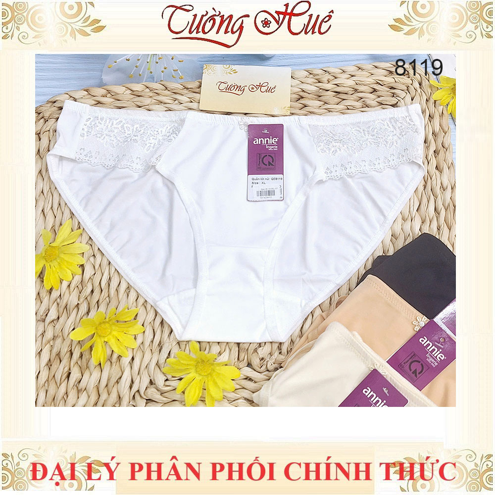 Quần lót nữ annie 8119 thun lạnh phối ren ( Form lớn lùi 1 size ).