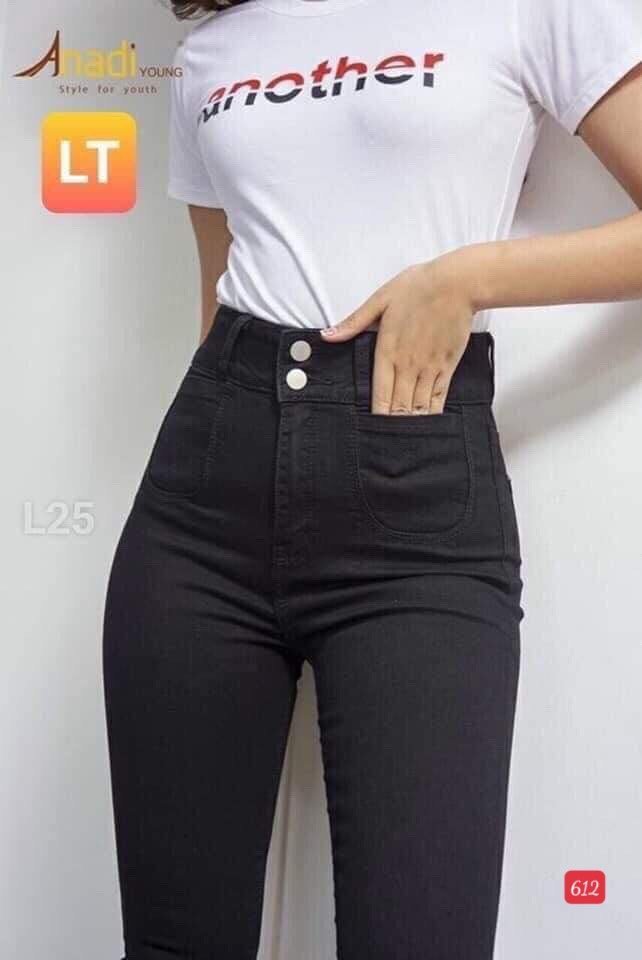 Quần jean nữ lưng cao trẻ trung, quần bò nữ co giãn chất jeans cao cấp mẫu mới thời trang Soonshop - MS 205