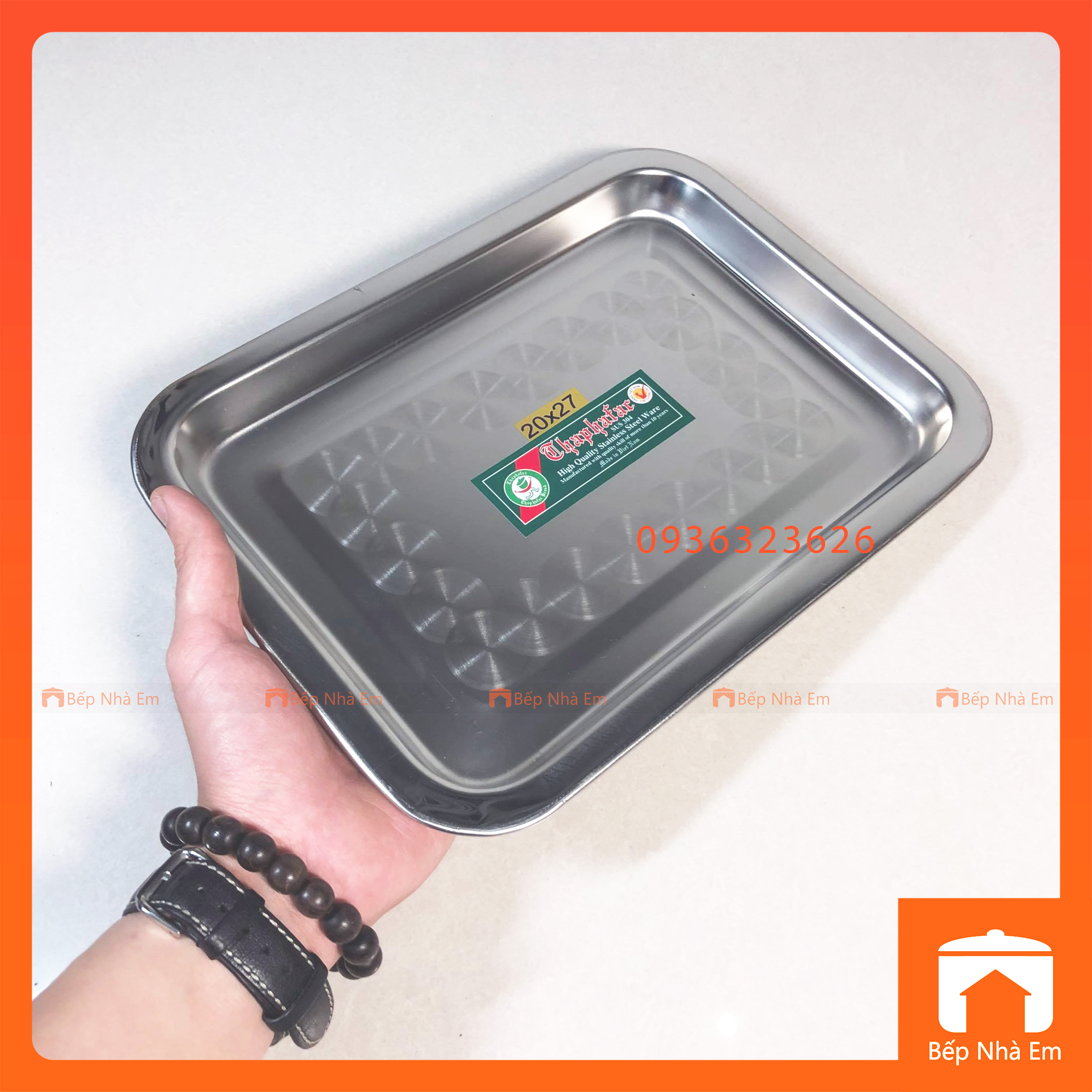 Khay cạn inox 304 cao cấp - hàng việt nam sản xuất