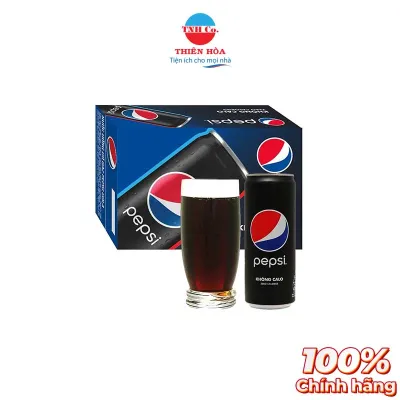 Thùng 24 lon Pepsi hương chanh không calo 320 ml