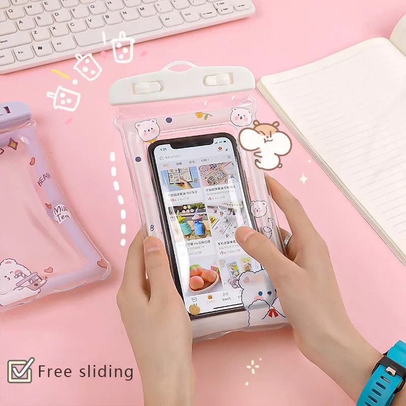 Túi đựng điện thoại trong suốt chống thấm nước tiện lợi cao cấp khi đi bơi đi mưa - Túi điện thoại chống nước đi biển đi du lịch tiện lợi có kèm dây đeo