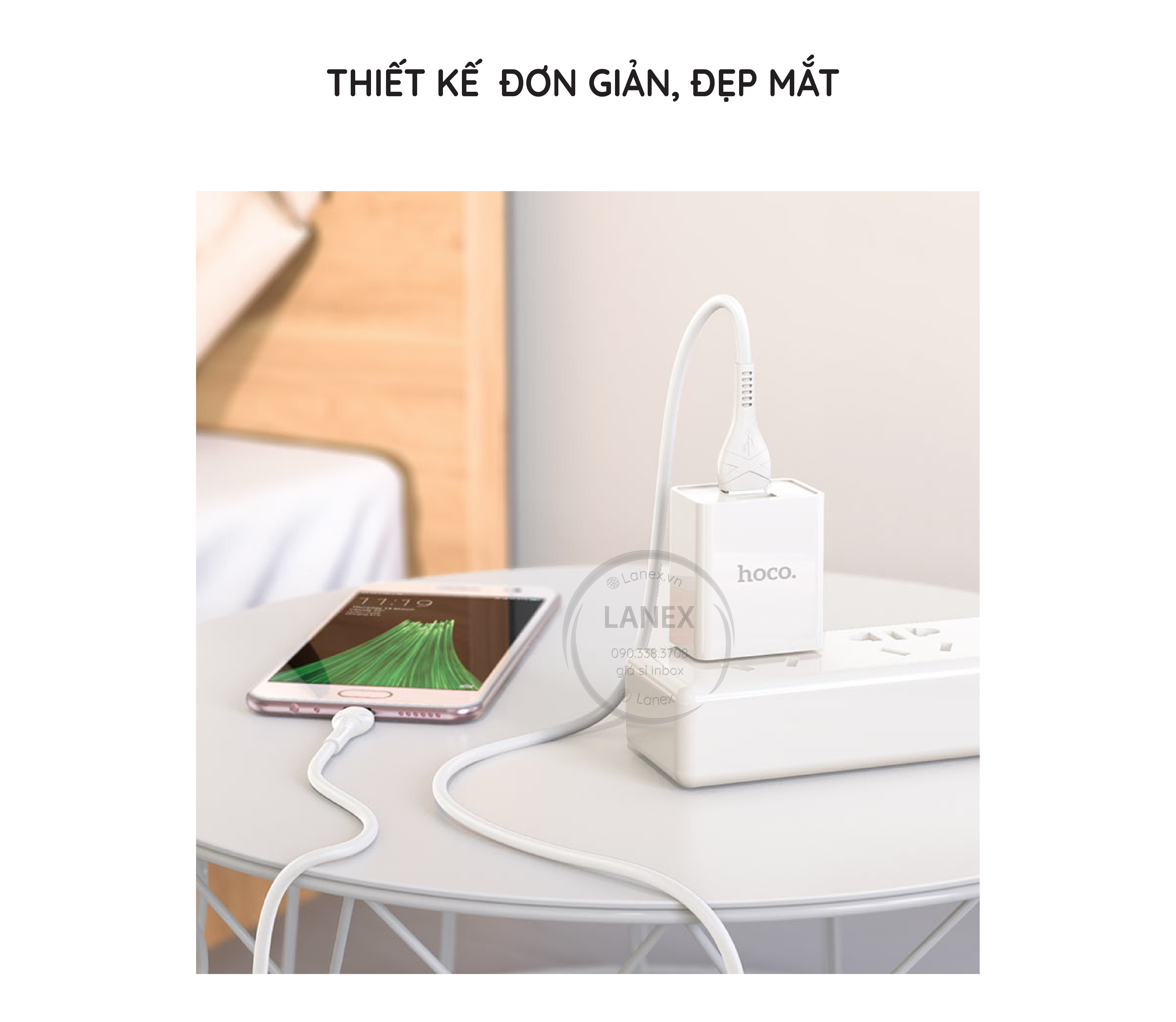 Bộ Sạc Nhanh Hoco C89 2 Cổng Usb Micro 2.1a Dài 1.0m