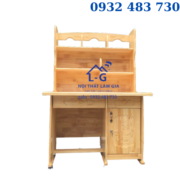 Bàn học sinh liền kệ gỗ 1m phờ ri ship HCM