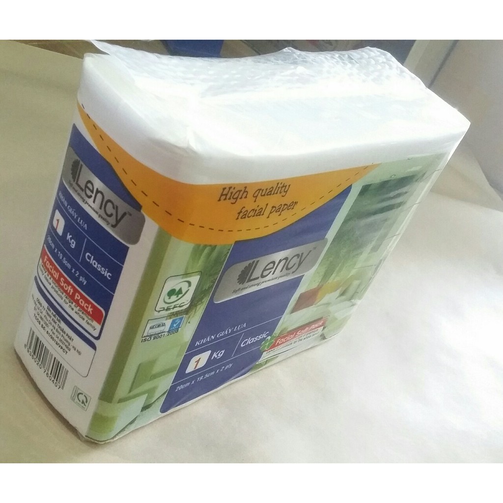Combo 2 gói Khăn giấy lụa Lency gói tiết kiệm 1 kg (2 lớp)