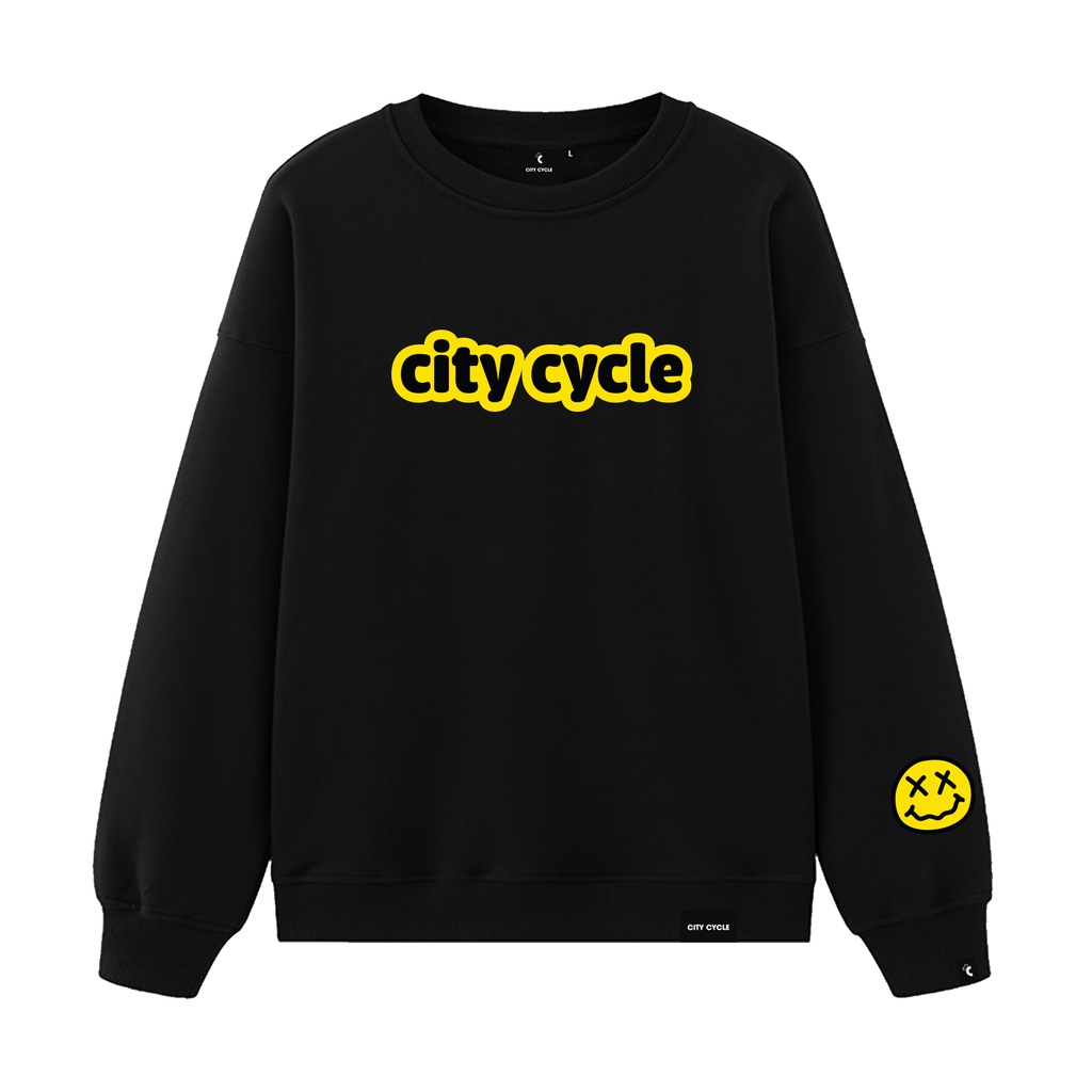 Áo sweater nỉ unisex drew face City Cycle - áo nỉ sweater unisex form rộng in hình Local Brand