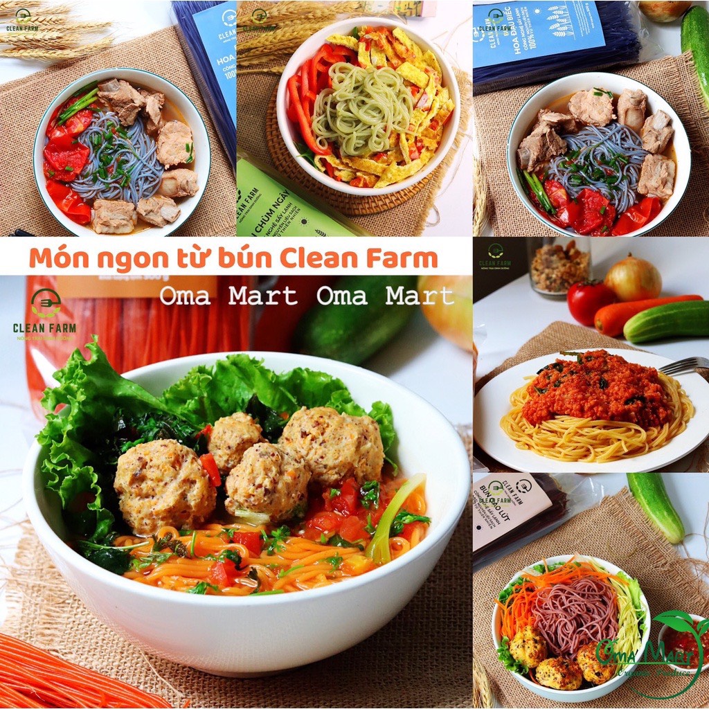 Bún gạo lứt, rau củ Clean Farm 500g (Eat Clean, Bé ăn dặm, Thực dưỡng...)