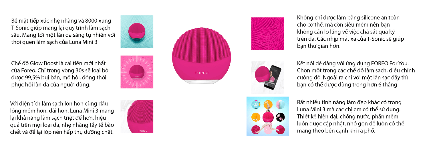 Máy rửa mặt Foreo Luna Mini 3 dành cho mọi loại da