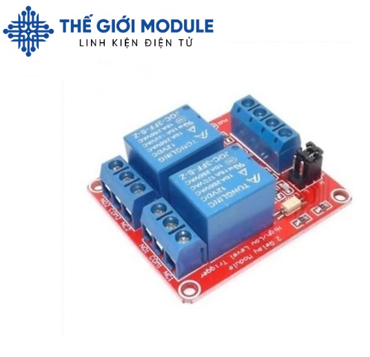[Có sẵn] [Rẻ vô địch] Module 2 relay 5V với opto cách ly kích H/L - thegioimodule
