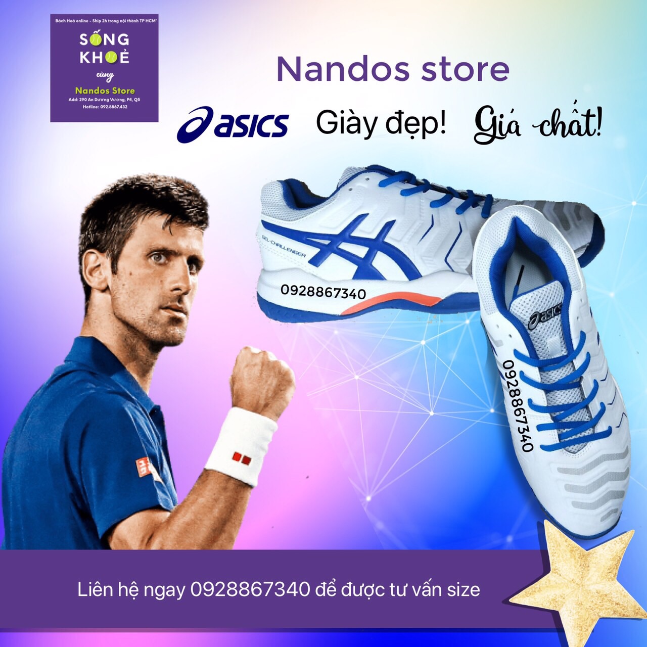 [HCM][GIẢM GIÁ 26%] GIÀY TENNIS ASICS DJOKOVIC T11/2022