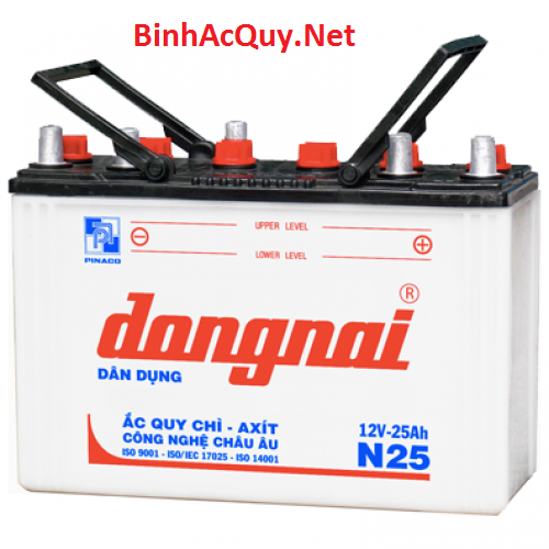 Bình Ắc quy Đồng Nai N25 12V- 25AH ( hỗ trợ châm axit trong nội thành HCM và gửi chành đi tỉnh )