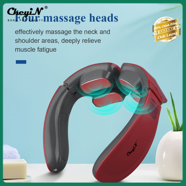 CkeyiN Máy massage vai cổ điện thông minh với 4 đầu mát xa và 12 chế độ và 20 cường độ, xung tần số thấp để thư giãn cơ thể AM287 nhập khẩu