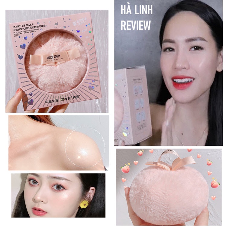 Bông phấn bắt sáng kim tuyến mack andy powder make up ball