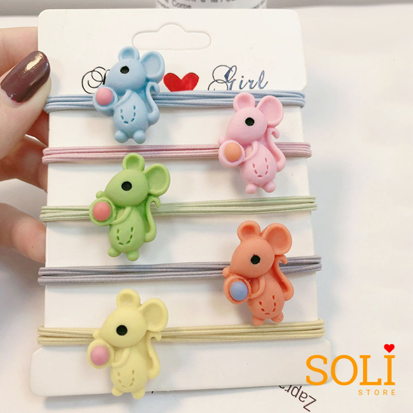 [HCM][Set 5] Dây buộc tóc con chuột SOLI CT16 dễ thương