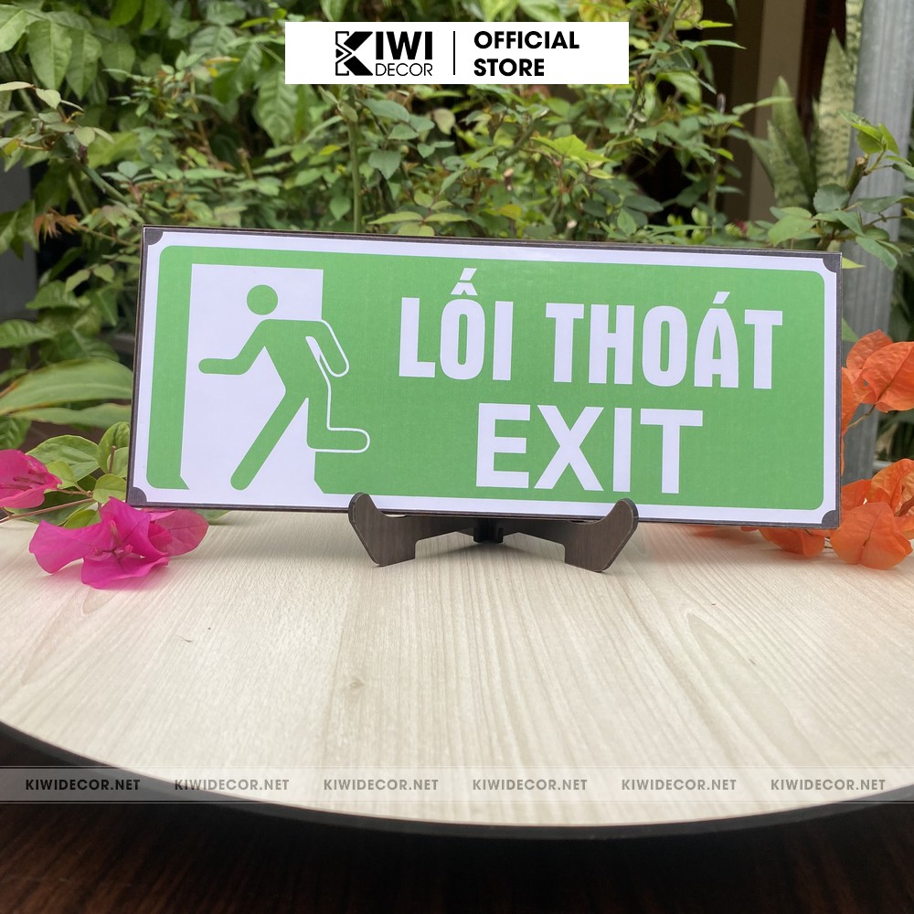 Biển Lối Thoát - Exit, Biển Báo Chỉ Dẫn An Toàn, Chất liệu Gỗ cao cấp