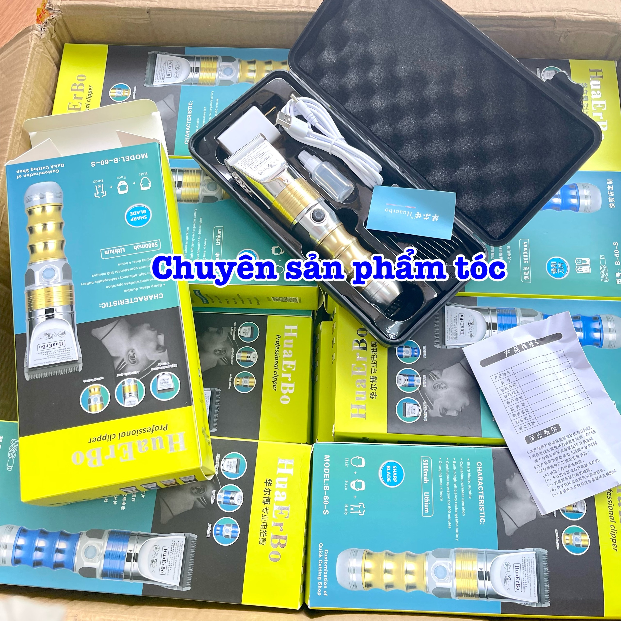 Tông đơ cắt tóc pin trâu HUAERBO B60