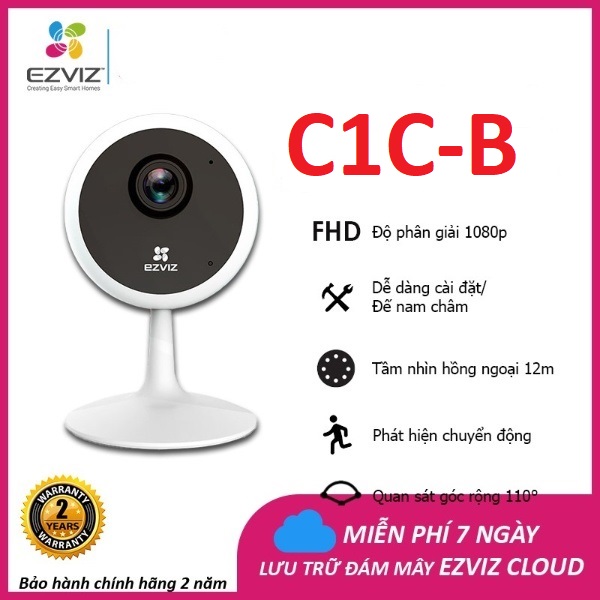 Camera Wifi 2MP (1080P) EZVIZ C1C - Trong nhà