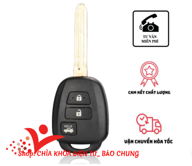 Vỏ chìa khóa Vios đời năm 2019- 2022 có nút mở cốp
