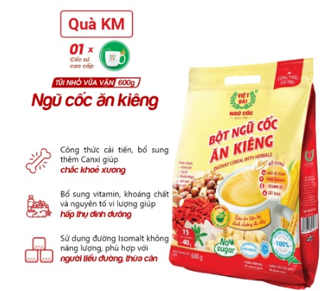 Bột Ngũ Cốc Ăn Kiêng Việt Đài 600g