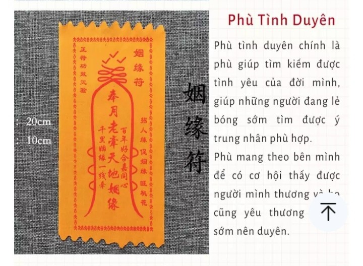 Linh phù TÌNH DUYÊN (Phù vải)