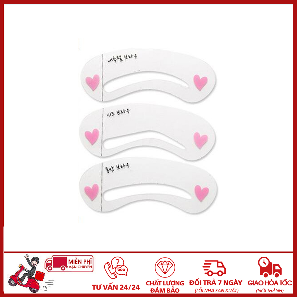 ⛔GIADUNGHOALONG⛔ Bộ 3 khuôn kẻ lông mày