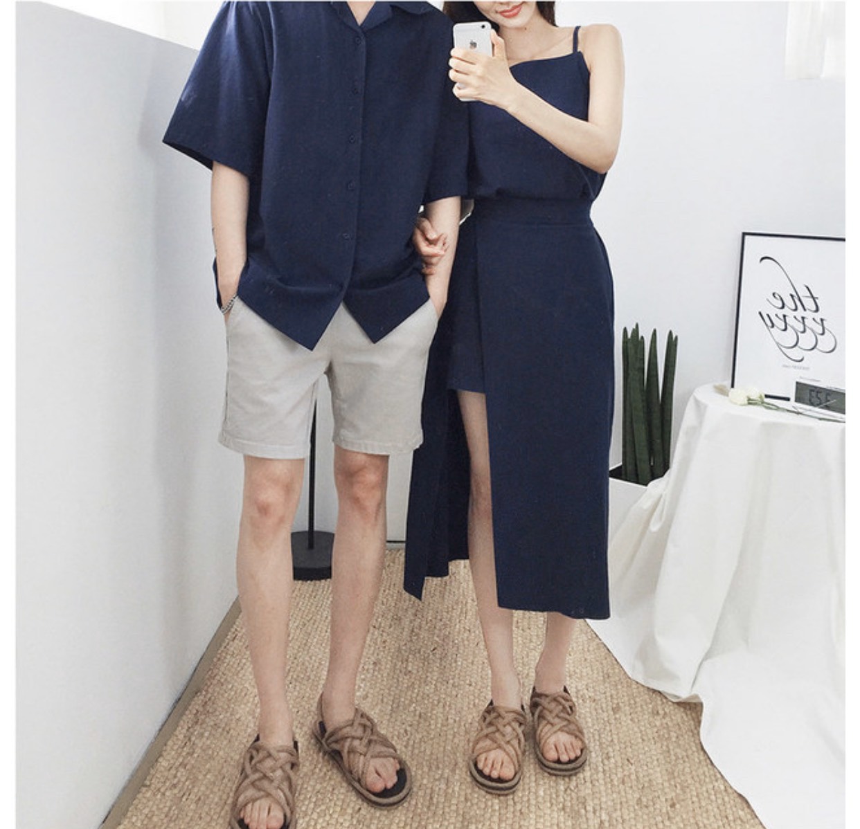 [HCM]đồ đôi-áo sơ mi nam+đầm nữ vải đẹp