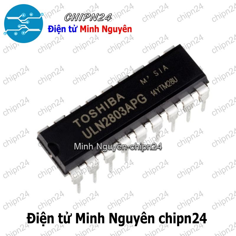 [4 con] (DIP) IC ULN2803 DIP-18 (ULN2803APG) (IC 8 Cổng đệm đảo) - HH000330
