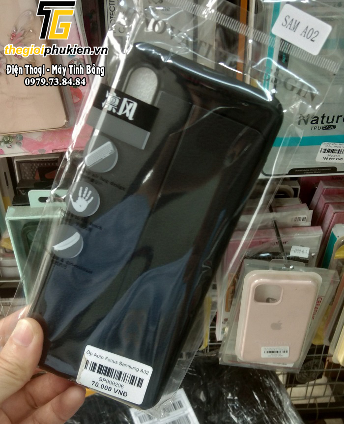 Ốp lưng sillicon giả da Auto Focus dành cho Samsung Galaxy A02