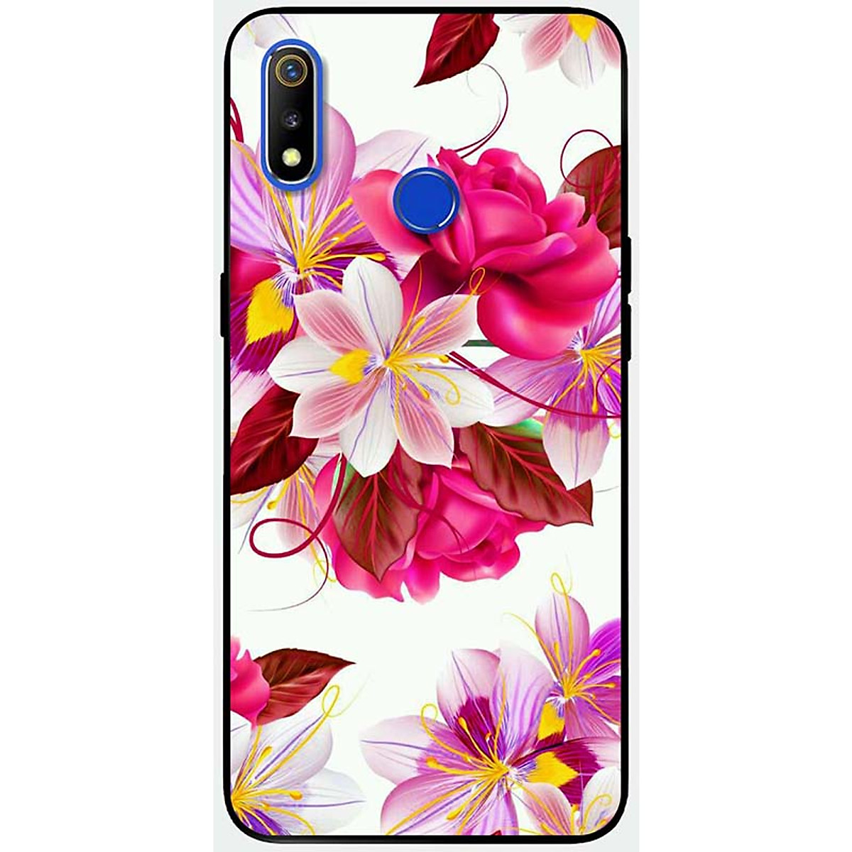 Ốp lưng dành cho realme 2, 2 pro, realme 3, 3 pro mẫu hoa hồng trắng