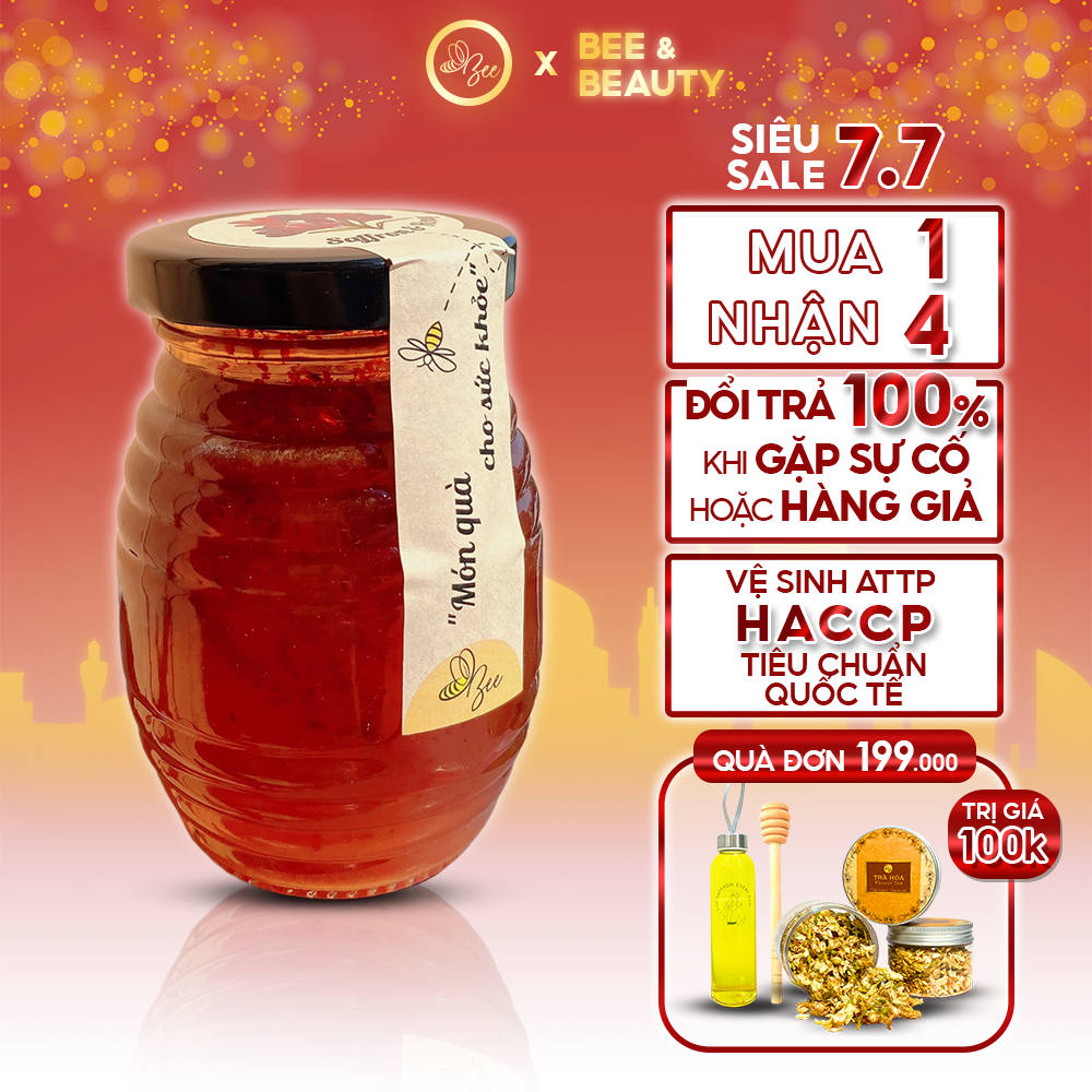 Saffron Ngâm Mật Ong Nguyên Chất BeeBeauty chính hãng 200ml