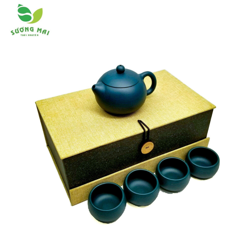 Bộ ấm chén pha trà tây thi lam sa sương mai chế tác thân ấm tròn đầy, quai ấm cong mềm mại sm00215