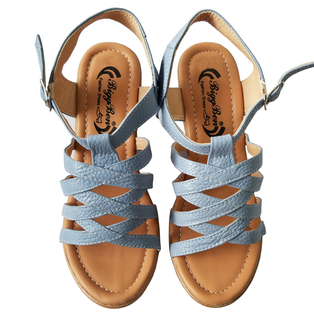 Giày Sandal Đế Xuồng Da Bò BIGBEN Cao 9 Phân DS5