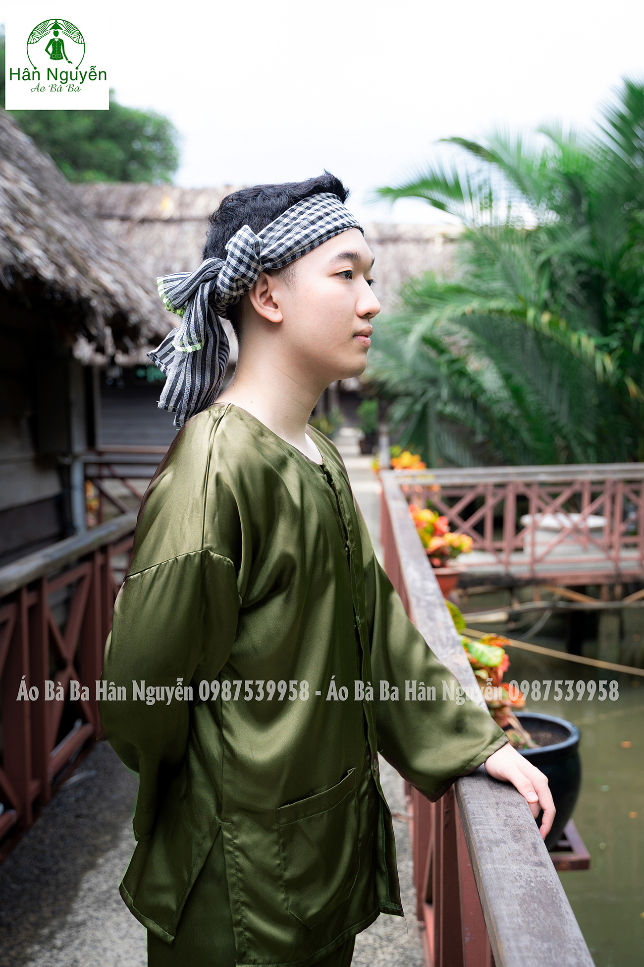 Bộ Bà Ba Nam ( Tặng Khăn Rằn )