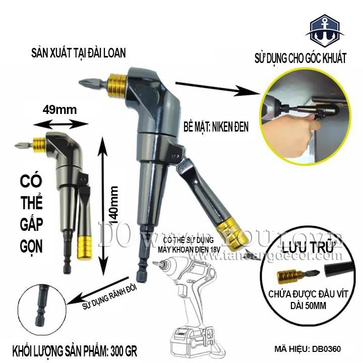 Combo Đầu Chuyển Bắn Vít Góc Jackly DB0360