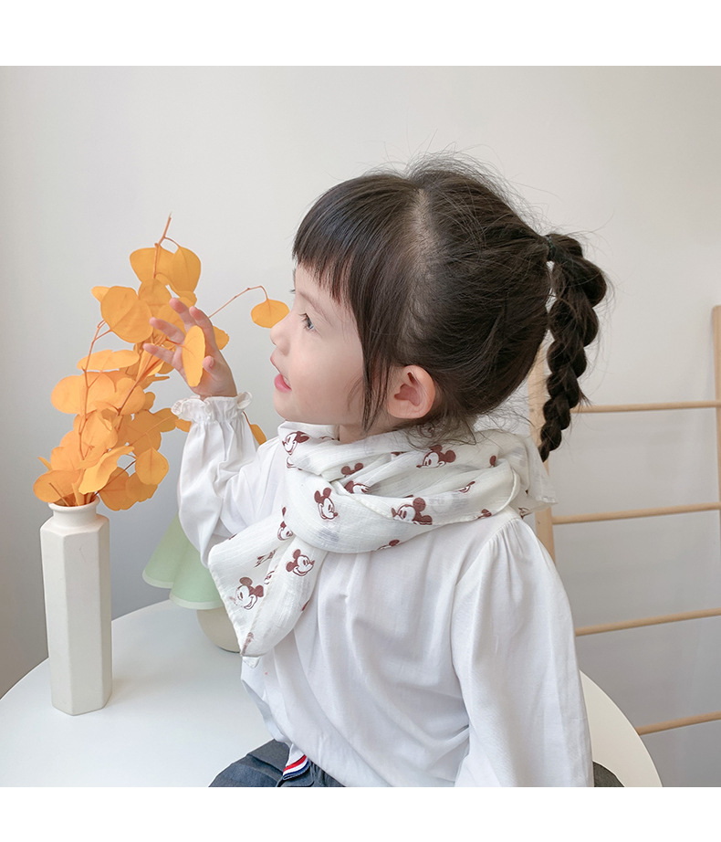 Khăn choàng lụa đũi cho bé gái, Khăn quấn cổ hàn quốc