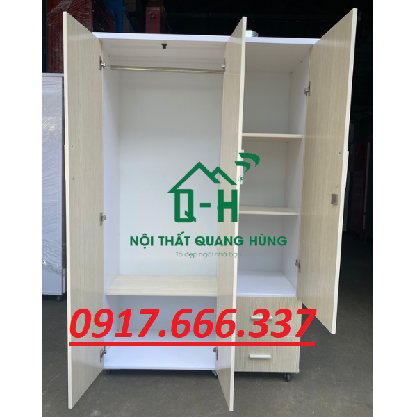 TỦ QUẦN ÁO NHỰA 1M7 KEM