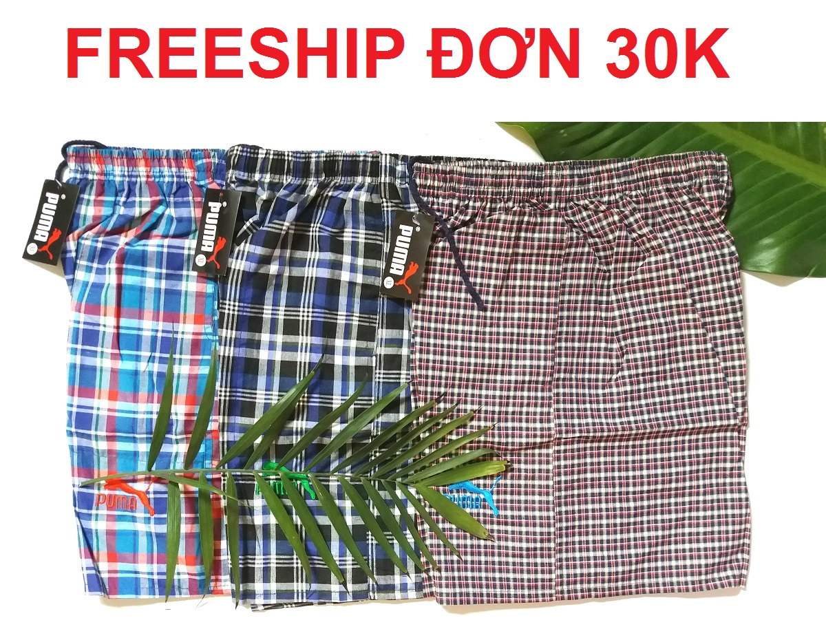 BỘ 3 QUẦN ĐÙI NAM, QUẦN SHORT NAM,, VẢI KATE CARO, THẤM HÚT MỒ HÔI,, THOÁNG MÁT, CÓ 2 TÚI,  LƯNG THUN CO GIÃN, CÓ DÂY RÚT- HÀNG VN (ẢNH THẬT)