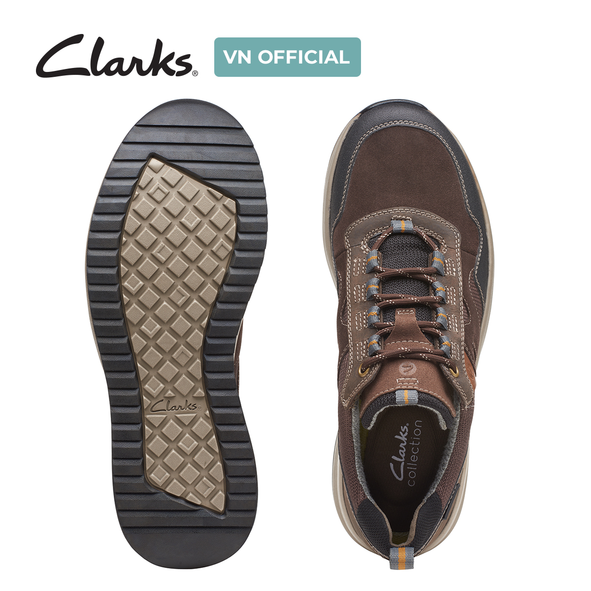 Giày Sneaker Da Nam Clarks - Wellman Trail