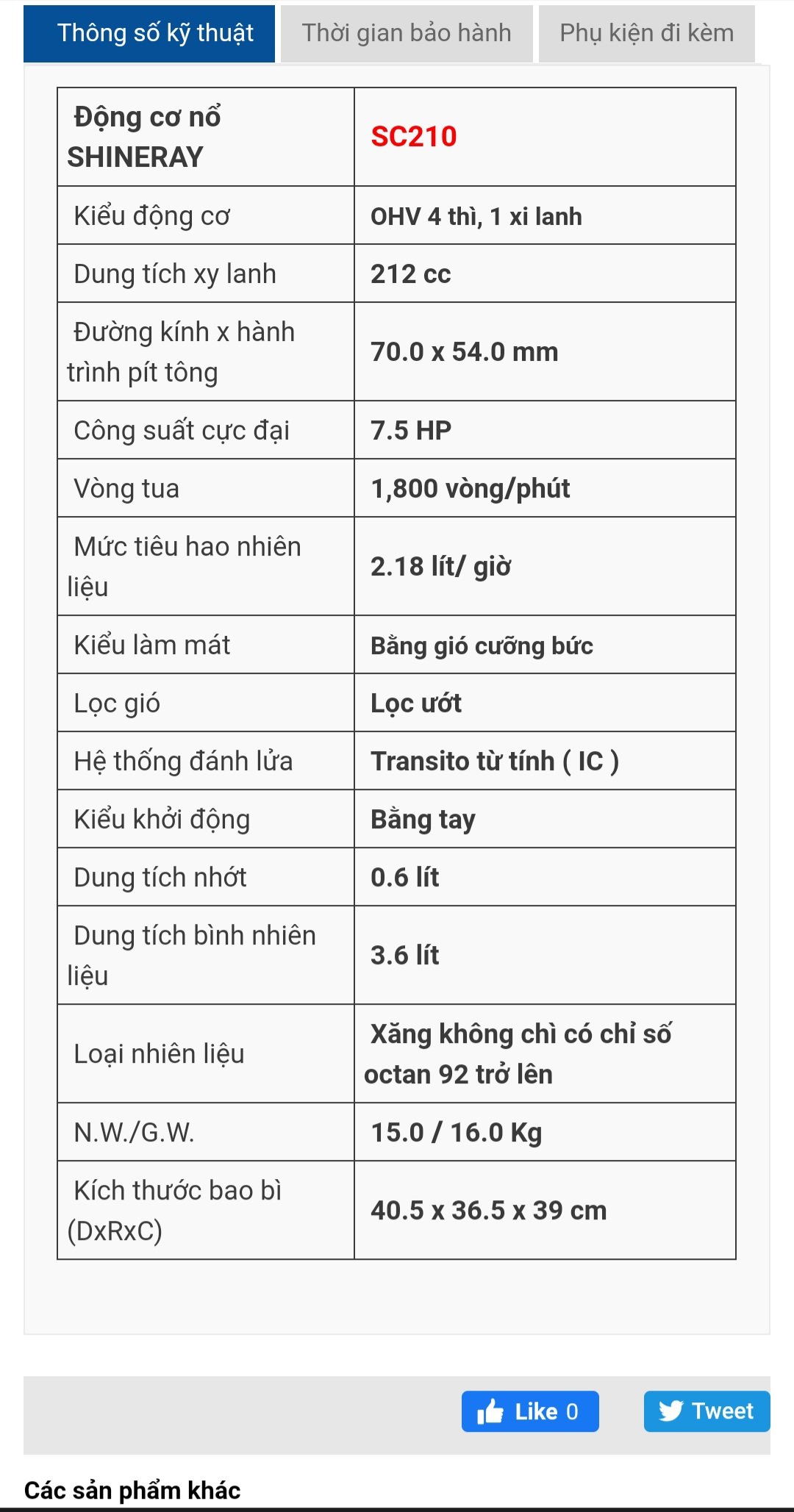 Máy shineray 7.5 hp cốt xéo loại tốt.