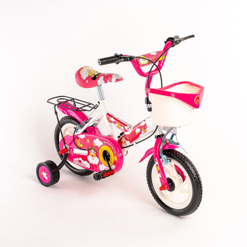 Mua Xe đạp 2 bánh màu trắng hồng cho bé gái 3-5 tuổi Size 12-14inch