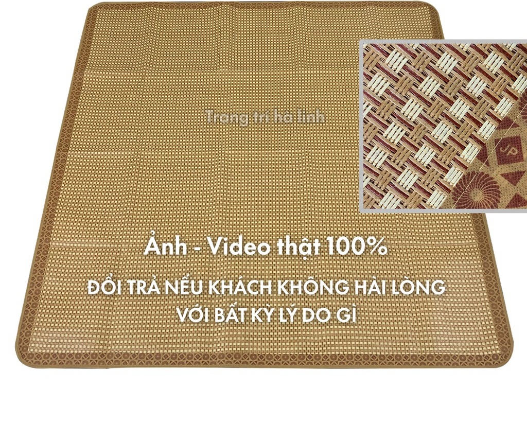 Chiếu điều hòa sợi mây tổng hợp lót lụa cao cấp hàng việt nam xuất khẩu 2 mặt giá rẻ 1m2 1m6 1m8 2m